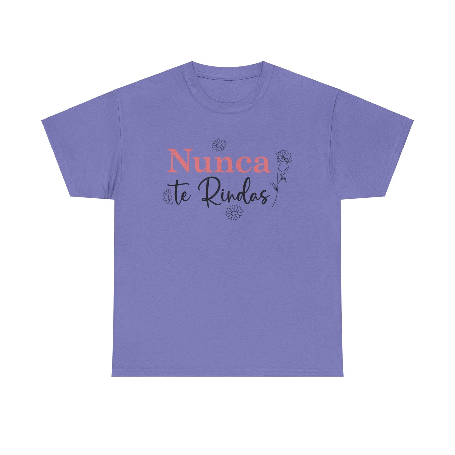 Nunca Te Rindas Flowers Tee - Unisex Heavy Cotton T-Shirt