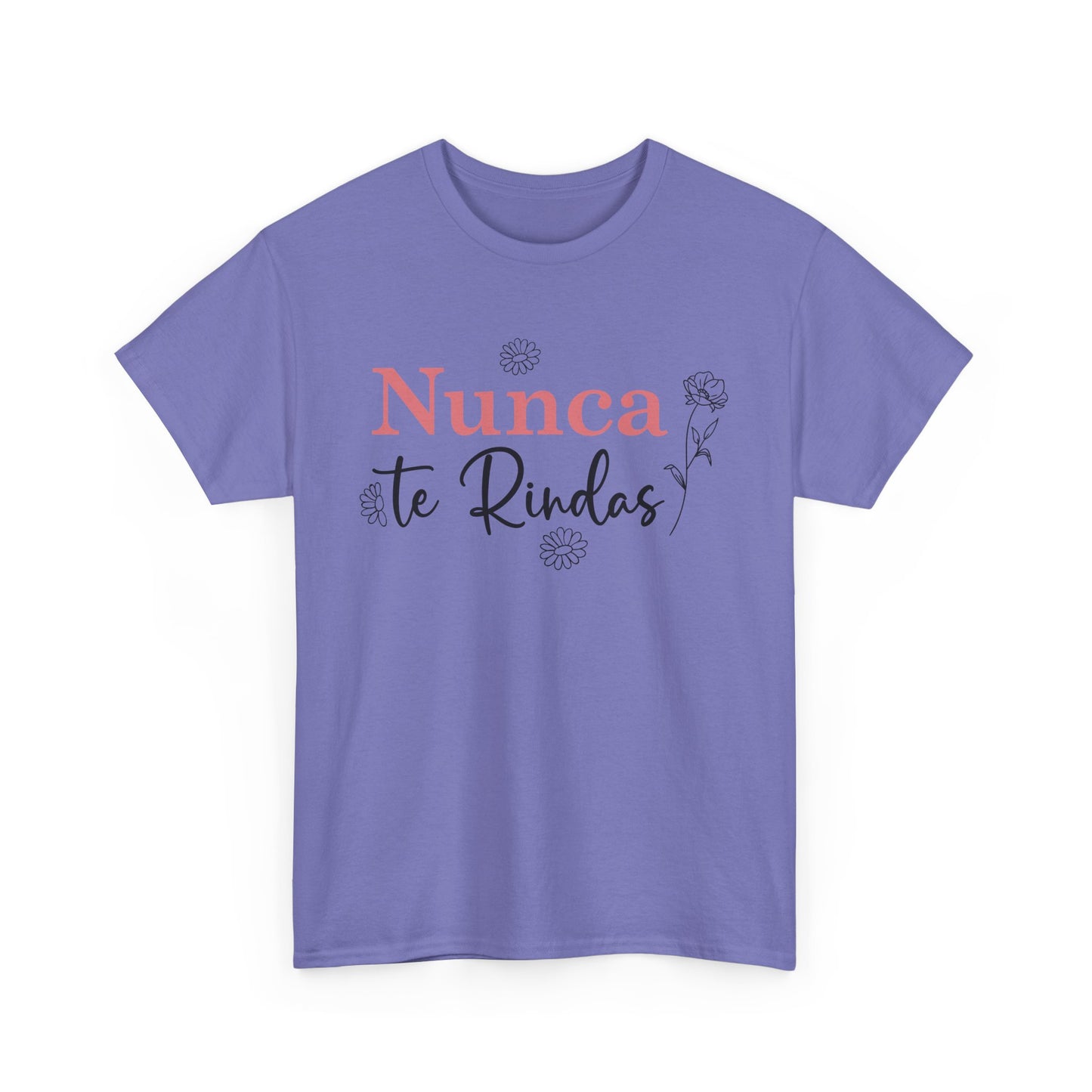 Nunca Te Rindas Flowers Tee - Unisex Heavy Cotton T-Shirt