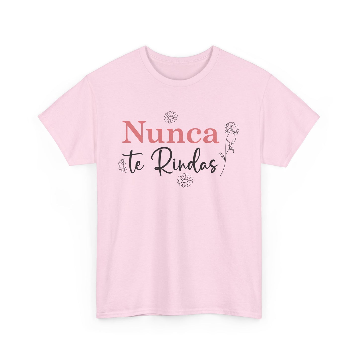 Nunca Te Rindas Flowers Tee - Unisex Heavy Cotton T-Shirt